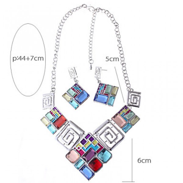 Women Vintage/Cute/Party/Casual Alloy/Gemstone & Crystal/Cubic Zirconia Necklace/Earrings Sets  