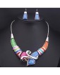 women's Colored Gemstone Jewelry Set(Earrings &Necklace)   