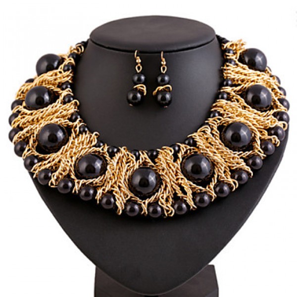 Women Vintage / Cute / Party  / Alloy / Rhinestone / Gemstone & Crystal / Imitation PearlNecklace /  