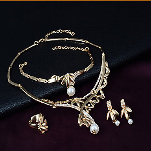  The explosion of gold necklace earrings bracelets rings set high-end banquet  