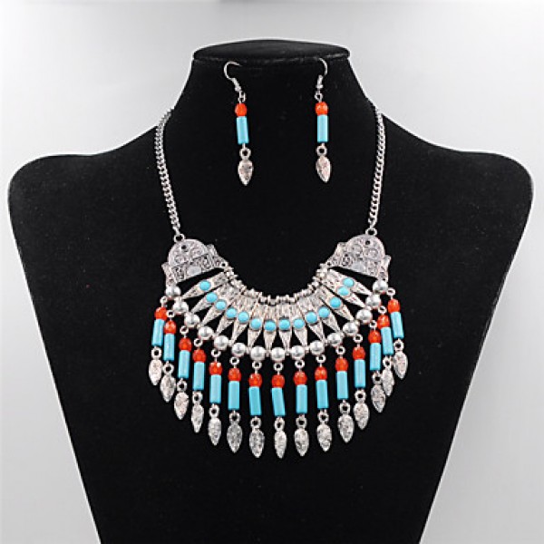 Women Vintage / Cute / Party  Casual Alloy / Gemstone & Crystal / Imitation Pearl / Resin Necklace / Earrings Sets  