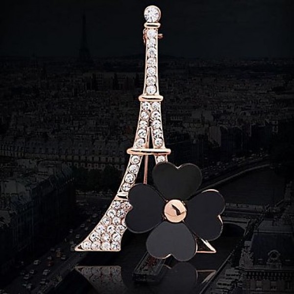 Tina -- European and American High-grade Romantic Eiffel Tower Alloy Brooch in Party