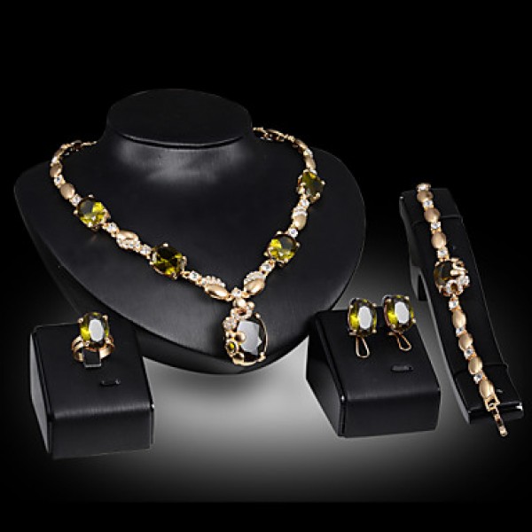 New Products 18k Gold  Jewelry Romantic  Necklace Jewelry Sets For Bridal Bijoux  