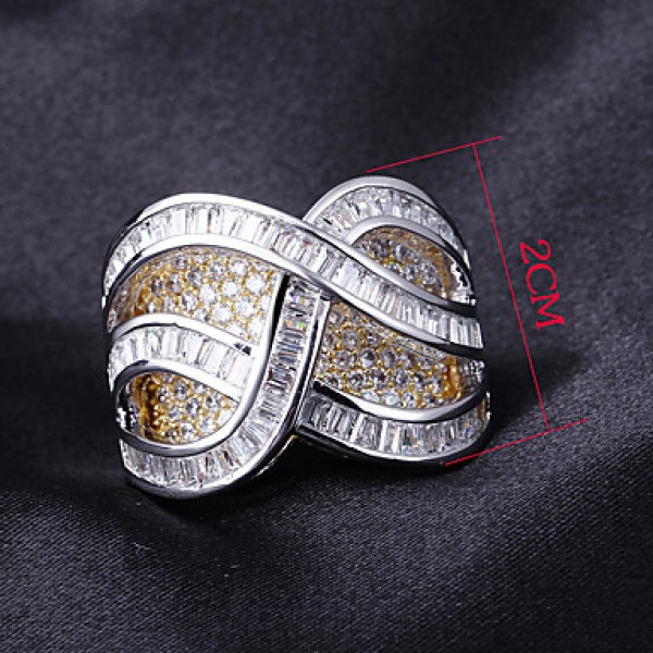 Cubic Zirconia / Copper / Platinum Plated / Gold Plated Ring Band Rings Wedding / Party / Daily / Casual / N/A 1pc