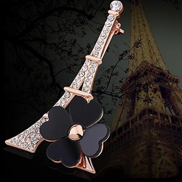 Tina -- European and American High-grade Romantic Eiffel Tower Alloy Brooch in Party