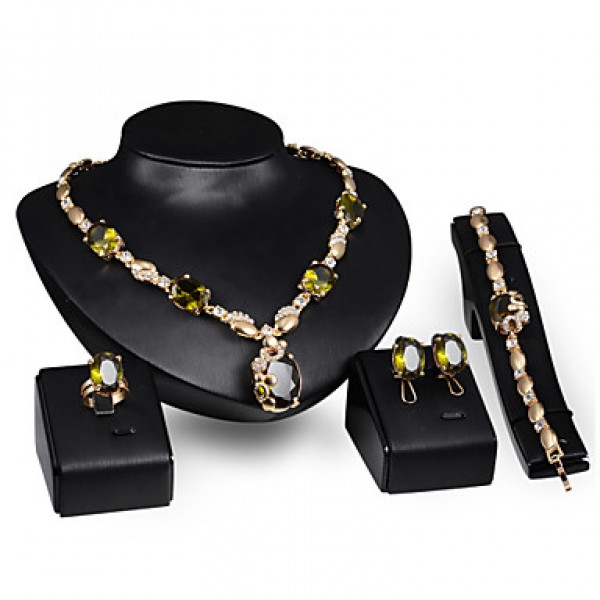 New Products 18k Gold  Jewelry Romantic  Necklace Jewelry Sets For Bridal Bijoux  