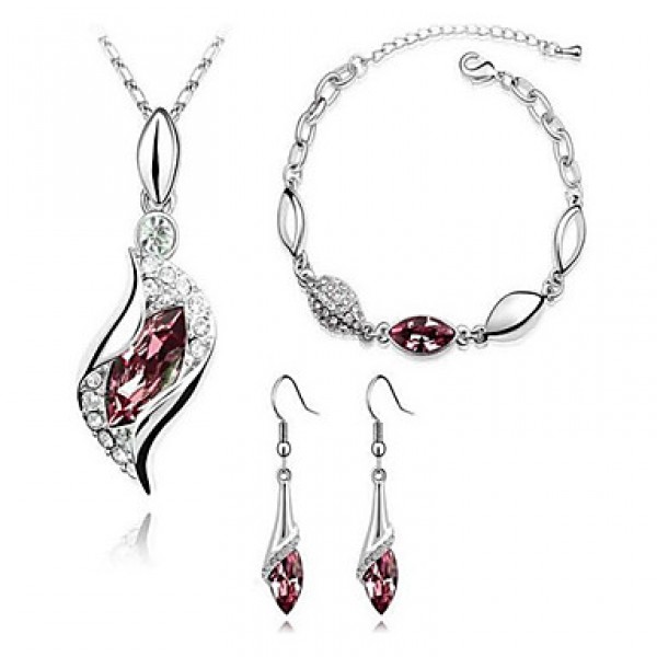 women's Austrian crystal diamond fashion jewellery set 1083  