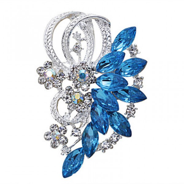 Bride Wedding Flower Rhinestone Brooch for Women Men Jewelry Accessories