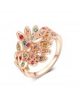  Fashion Colorful Zircon Peacock Statement Rings Wedding/Party/Daily