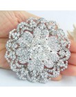 Women's Trendy Alloy Silver-tone Rhinestone Crystal Flower Wedding Bridal Brooch