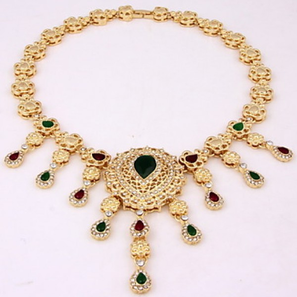 Luxury Weeding Zircon 18k Gold Plated (Including Necklace, Earring, Bracelet, Ring) Jewelry Sets  