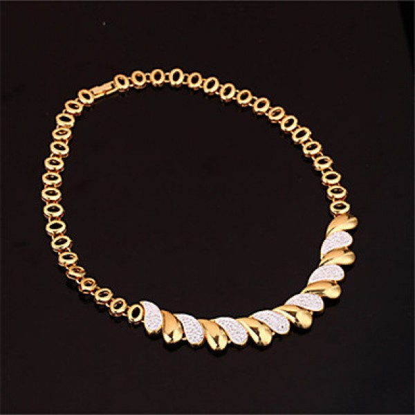 18K Gold Plated Choker Chunky Statement Necklace Jewelry Set For Women Multi Layer Necklace Gold  