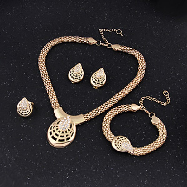 Women Vintage/Cute/Party/Casual Alloy/Gemstone & Crystal/Cubic Zirconia Necklace/Earrings/Bracelet/Ring Sets  