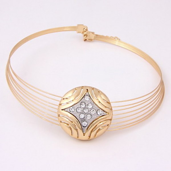 Gold-plated Fashion romantic heart line(Including Necklace, Earring, Bracelet, Ring) Jewelry Sets  