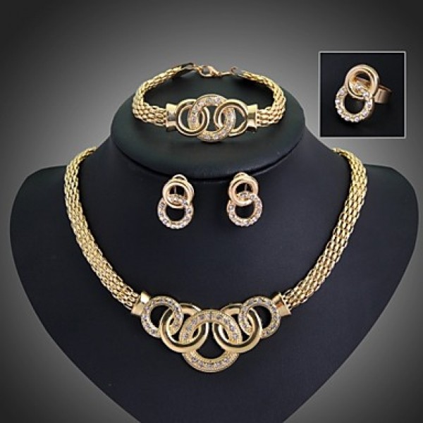 Gold-plated Fashion trendy (Including Necklace, Earring, Bracelet) Jewelry Sets  