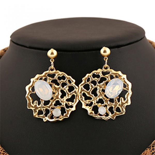 Women Latest Fashion Alloy Rhinestone Imitation Pearl Necklace/Earrings Sets  