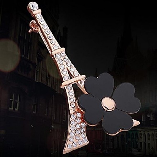 Tina -- European and American High-grade Romantic Eiffel Tower Alloy Brooch in Party