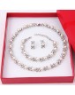 Trendy Moon Style Women Costume Party Sliver Plated Imitation Pearl Jewelry Sets  