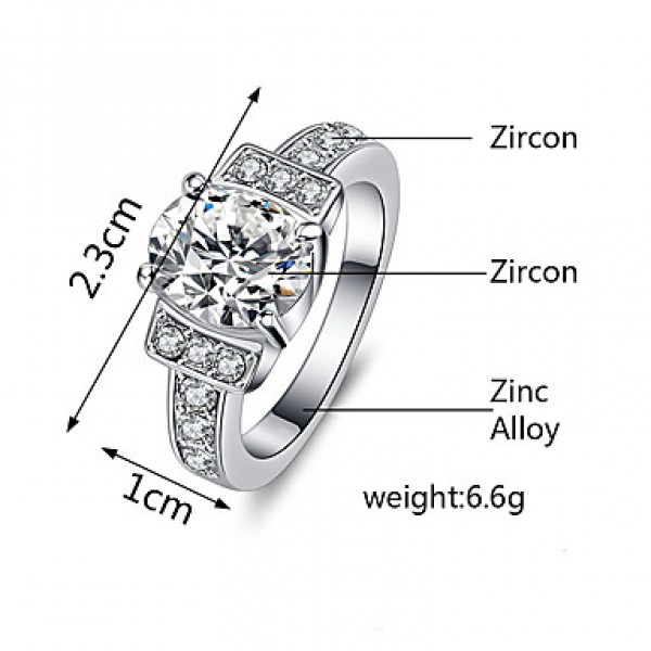 AAA Zircon Statement Ring for Wedding Party