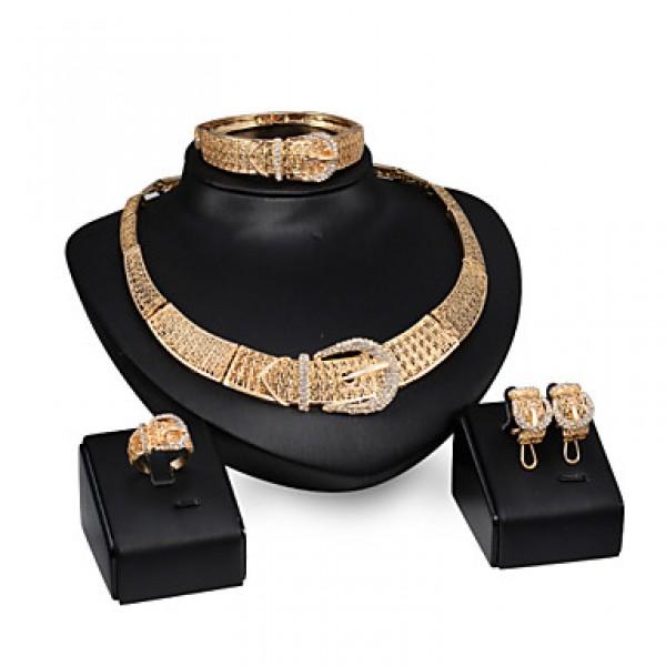 New Products 18k Gold  Jewelry Romantic  Necklace Jewelry Sets For Bridal Bijoux  